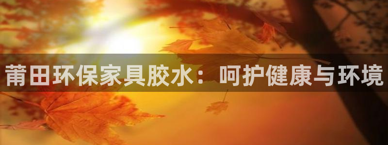 杏耀平台主管：莆田环保家具胶水：呵护健康与环境