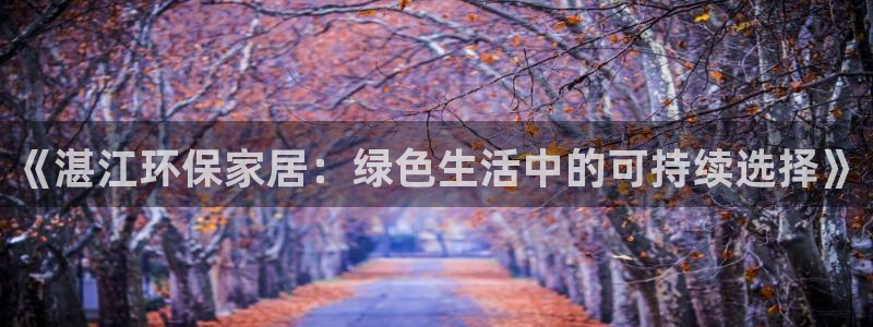 杏耀平台首页登录：《湛江环保家居：绿色生活中的可持续选择》